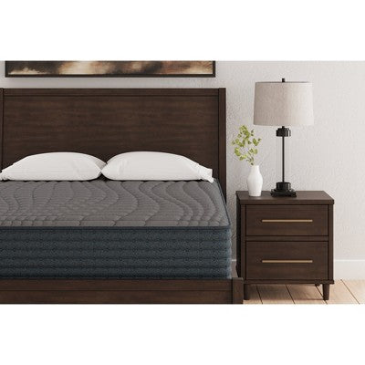 Signature Design by Ashley 12-inch Gray 1200 Series Charcoal-Infused Gel Memory Foam Hybrid Firm Mattress