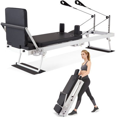 GOCAPTAIN Pilates Reformer, Foldable Pilates Machine for Home and Gym Workout with Jump Board, Springs and Cords, Heavy Duty Pilates Equipment