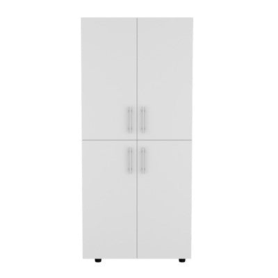 SEVOBAL Armoires 70 Inch High Four Door Armoire with Shelves and Hanging Rod for Bedroom Storage, White, 31.5"*18.9"*70.8"