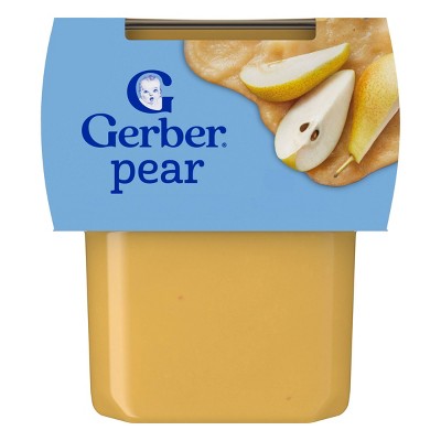 Gerber Baby Food Stage 2 Pear Puree Tub - 2ct/4oz Each