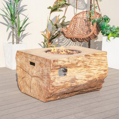Moda Furnishings 23.8'' H x 40'' W Magnesium Oxide Propane Outdoor Fire Pit Table with Lid