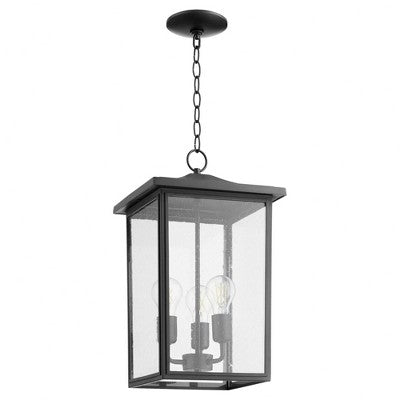 Quorum Lighting Riverside 3-Light Outdoor Pendant, Noir, 11W, 19.13H