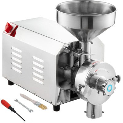 VEVOR Soybean Grinder Commercial Grinding Machine for Spices 2200W Corn Mill Grinder 50 KG/H Stainless Steel Corn Grinder Industrial Flour Milling