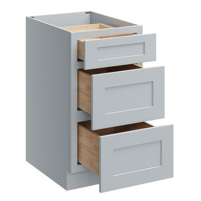 CASAINC 18 in. W x 24 in. D x 34.5 in. H Base Kitchen Cabinet with 3 Soft-Close Drawers – RTA Plywood Cabinets