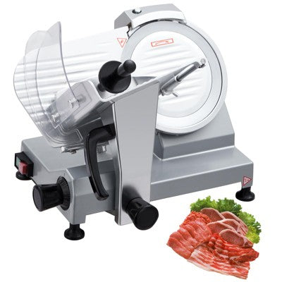 Meat Slicer, 10" Electric 240W Slicer with Stainless Steel Blade - Adjustable Thickness for Restaurant, Deli & Home