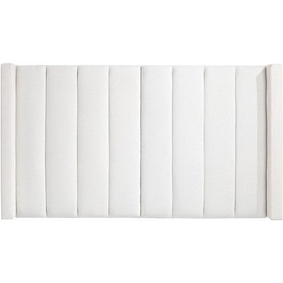 55 Downing Street Trent Channel Tufted White Fabric Queen Hanging Headboard