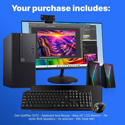 Refurbished Dell Optiplex 3070 Tower Computer-Intel i5-NVIDIAQuadro P620-16GB RAM-1TB SSD-Keybd&Mse-Speaker-Webcam-Win 11 Pro-Manufacturer Refurbished