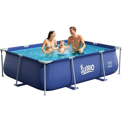 Sunrio Rectangular Above Ground Pool – Durable Steel Frame Family Pool