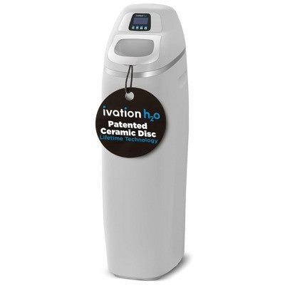 Ivation H2O Grain Water Softener System, Whole House Water Softener w/Patented Ceramic Discs