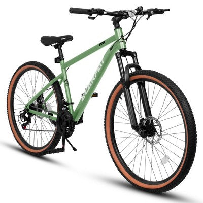 Gulches Mountain Bike 27.5 Inch Wheels, 21-Speed Mens Womens Trail Commuter City Mountain Bike,High Carbon steel Frame Bicycles,Green