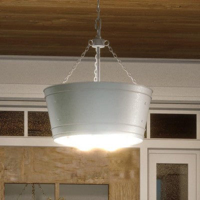 Urban Ambiance Luxury Farmhouse Outdoor Chandelier, 18.875"H x 17.75"W, Galvanized Steel Finish, UHP1251