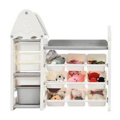 LOVSON Children's toy organizer with high-density polyethylene shelves for playroom, bedroom and living room (for children 1-4 years)