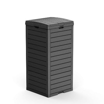 Gulches Black 31 Gallon 118L Outdoor Waste Bin Large Capacity Heavy Duty Trash Can For Patio Garden Yard Commercial Use
