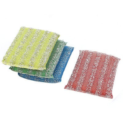 Unique Bargains Sponge Kitchen Bowl Dish Pot Wash Scrub Cleaning Pads Multicolor 4 Pcs