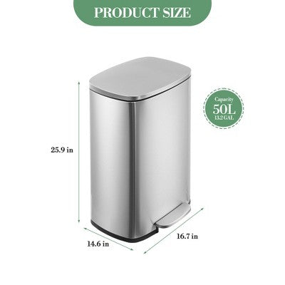 Kitchen trash can, touchless trash can, soft-close lid bin, suitable for bedrooms, living rooms, and offices
