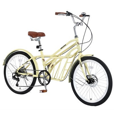 CAVINAS 7 Speed Folding City Bike, 24" Folding Bicycle, Steel Frame Bike with Anti-Slip and Wear-Resistant Tyre for Adult