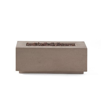 GDFStudio Hearth Outdoor 40,000 BTU Lightweight Concrete Rectangular Fire Pit Table