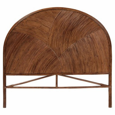 bali & pari King Seana Rattan Standalone Headboard Dark Brown: No Assembly, Freestanding Design