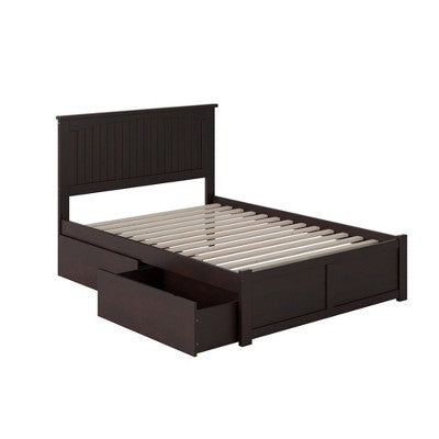 Platform Bed - Storage Bed with Flat Panel Footboard & USB Charger