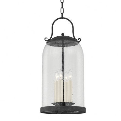 Troy Lighting Napa County 4 - Light Pendant in French Iron Clear Seeded Shade