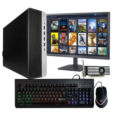 HP ProDesk 600G4 Gaming Computer | Intel i5 + GeForce 1030 2GB GPU | 16GB DDR4 RAM | 1TB SSD | Windows 11 Pro | 22in LCD | Manufacturer Refurbished