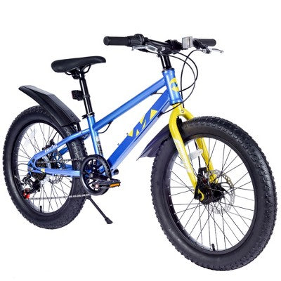 Gulches Elecony Teen Fat Tire MTB, High-Strength Reinforced Steel Frame, Shimano 7-Speed, Suspension Fork, Dual Disc Brakes