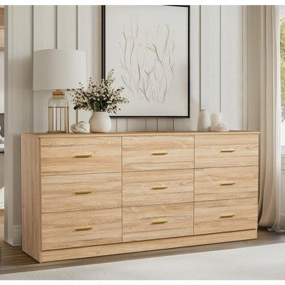 Bella Depot Ample Storage Wide Chest of 9 Drawers