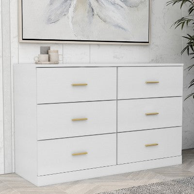 9/6-Drawer Dresser for Bedroom, Bedroom Dresser Wide Chest of Drawers with Golden Handles - ModernLuxe