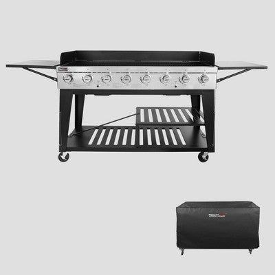 Royal Gourmet 8-Burner Large Event 104000 BTU Grill Cover & Gas Grill GB8000CTG Black