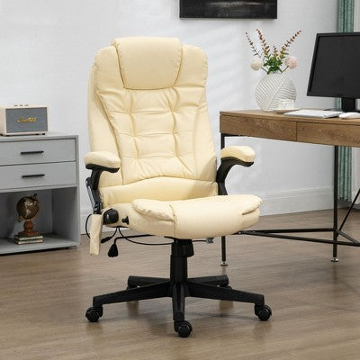 PAGED Executive Office Chair 6 Point Vibrating Massage Computer Chair with Reclining Backrest and Padded Armrests, Desk Chair for Office