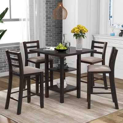 YOOCOZZ 5-Piece Wood Counter Height Dining Set