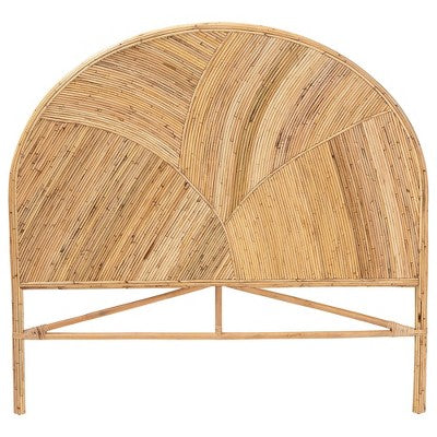 bali & pari King Seana Rattan Standalone Headboard Honey: Bohemian Design, No Mount Needed