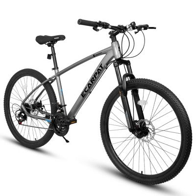NAYSAYE Bicycle 27 Inch Mountain Bike 21 Speed with Suspension Fork and Disc Brakes for Men and Women, Gray, 70"*27"*39.5"