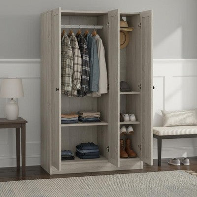 YOOCOZZ MDF 3-Door Shutter Wardrobe with huge storage space and shelves