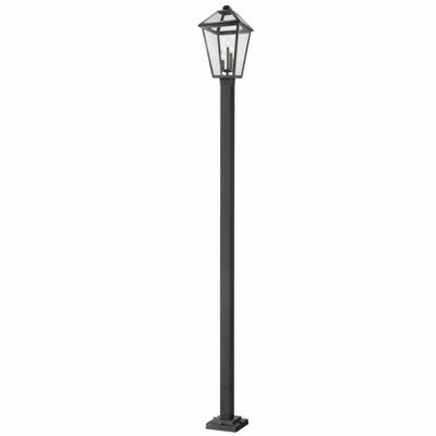 Talbot 3-Light Outdoor Post Mount Fixture - Glass & Rubbed Bronze, Dimmable, Wet Rated