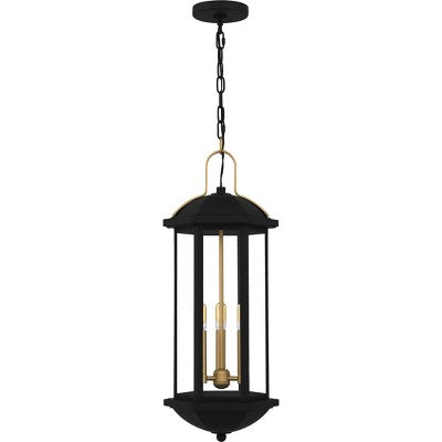 Crestfield 3-Light Matte Black Outdoor Hanging Lantern
