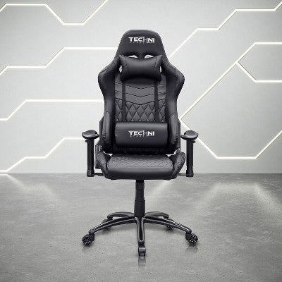 Kumasinova Adjustable Ergonomics Gaming Chair,360°Swivel Office Chair with Head&Lumbar Pillow,90-150°Reclining Chair for Office&Home,300lbs Max, Black