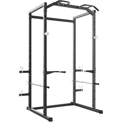 Power Cage, 1100 Lbs Multi-Functional Power Rack with Pull-Up Bar, Adjustable Safety Bars, Power Rack