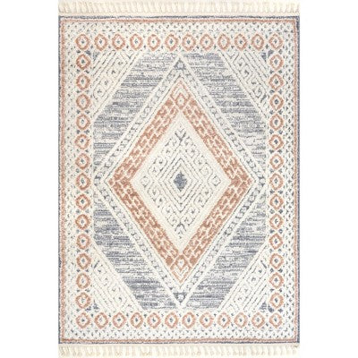 Nuloom Acacia Raised Diamond Tasseled Indoor Area Rug