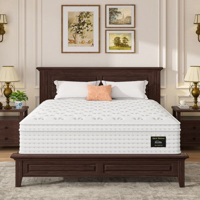 CAVINAS 14 Inch King Mattress, Hybrid Bed Topper with Memory Foam & Pocket Springs for Restful Sleep, Fiberglass Free