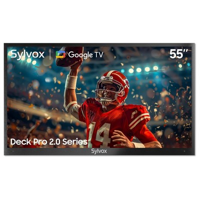 SYLVOX Outdoor Smart TV, 55" Google TV with Dobly Atmos, 4K 1000nits Outside Television, IP55 Waterproof TV for Partial Sun Area (Deck Pro 2.0)