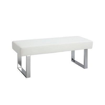 Chintaly Imports,Contemporary Backless Long Bench, White