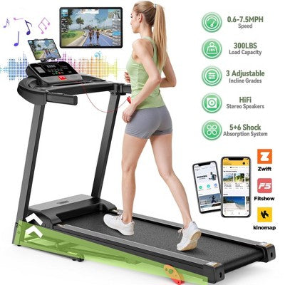 3-in-1 Electric Foldable Treadmill with 9% Incline, Foldable Treadmills for Home/Office, 3 HP Quiet Walking Running Jogging Fitness Machine