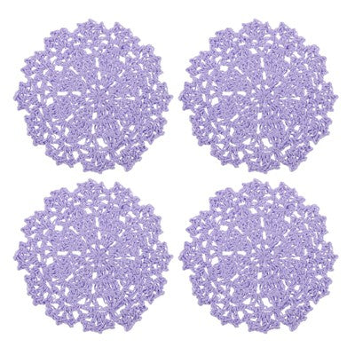 Unique Bargains Cotton Floral Pattern Vintage Lace Absorbent Coasters 4 Pcs