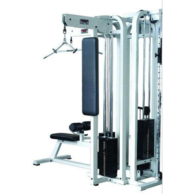 York Barbell STS Tricep Station Silver Adjustable Cable Machine with 200 Pound Weight Stack