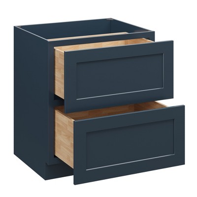 CASAINC 30 in. W x 34.5 in. H x 24 in. D 2 Drawer Soft Close Base Kitchen Cabinet with Full Overlay Front - Plywood Ready to Assemble