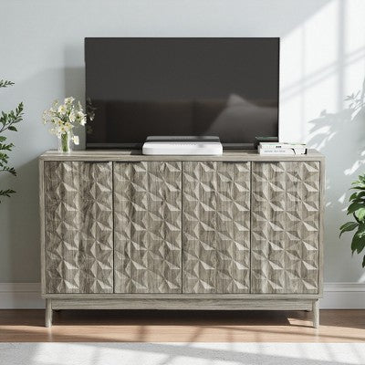 55.1" MDF Sideboard Buffet Cabinet with Diamond Relief Doors
