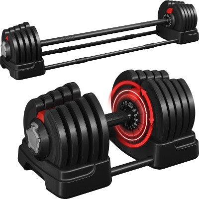 Yaheetech 2 x 2-in-1 Quick-Adjust Dumbbell Weight Set for Home Gym