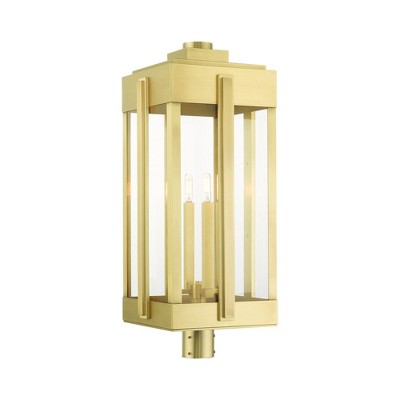 Livex Lighting Lexington 4 - Light Post Light in Natural Brass