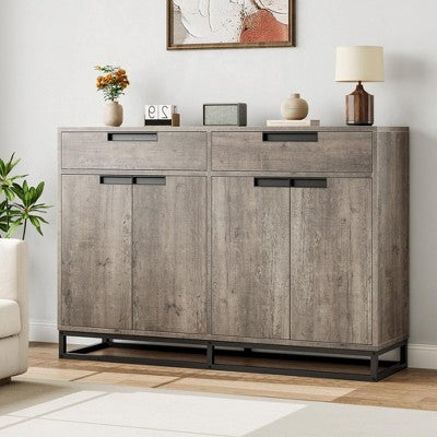 GustoWave Sideboard Buffet Cabinet,55 Inch Large Modern Kitchen Accent Storage Cabinet with 2 Drawers and 4 Doors,Coffee Bar Buffet Table